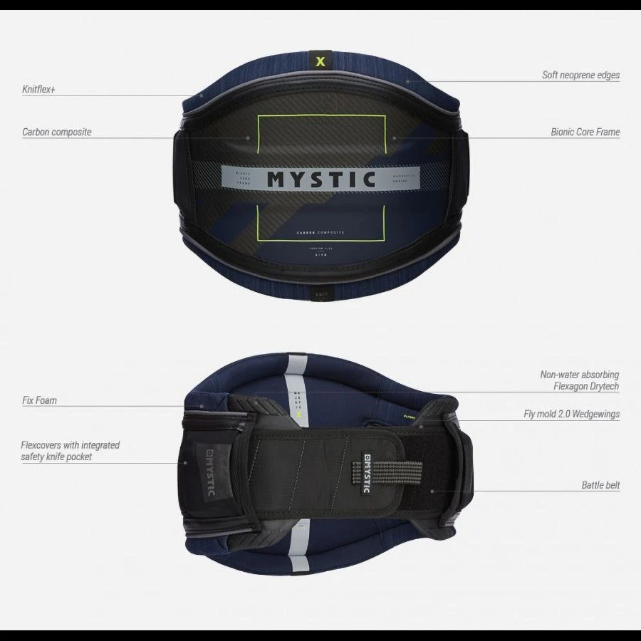 2021 Mystic Majestic X Kiteboarding Waist Harness - Night Blue Discounts Apply ! - Image 3