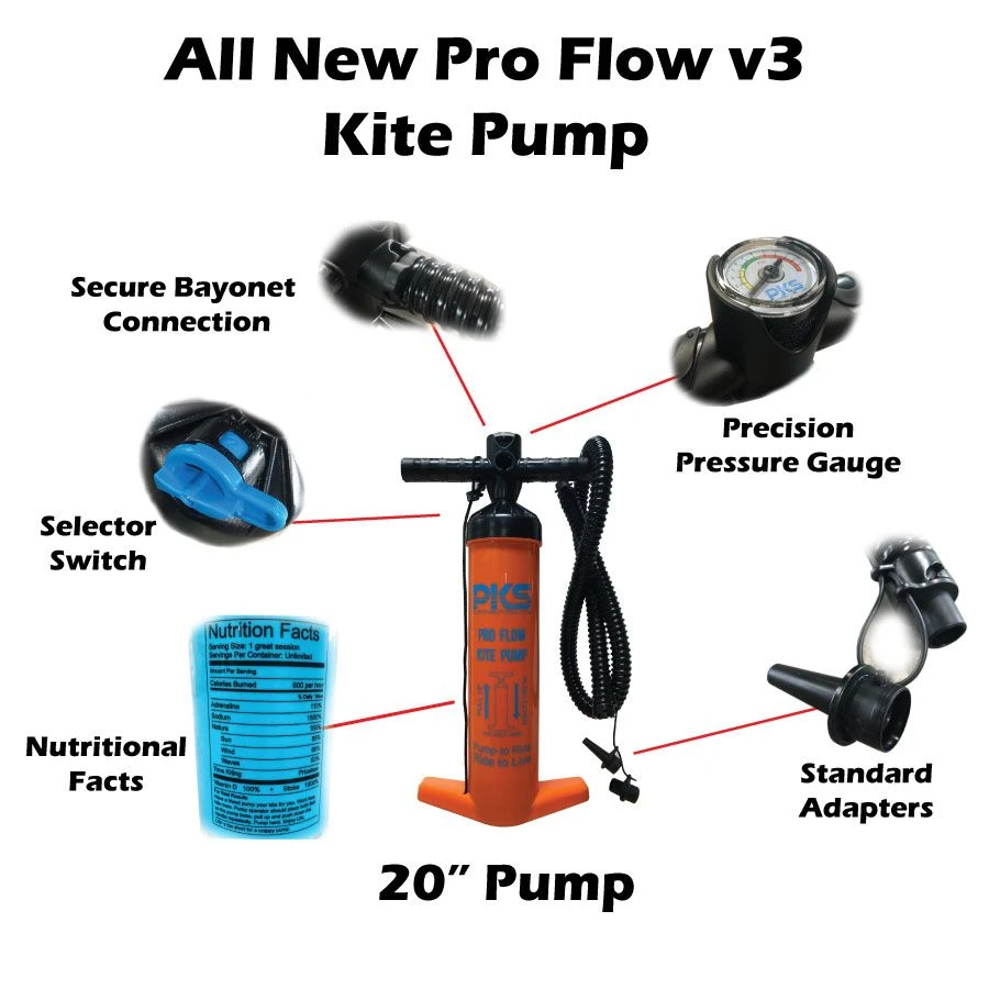 PKS Pro Flow V3 Large Kite & Wing Pump With PSI Meter 20" Discounts Apply ! - Image 4
